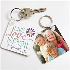 Live, Love, Spoil Personalized Photo Keychain