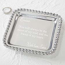 Mariposa® String of Pearls Personalized Square Jewelry Tray