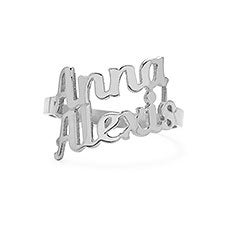 Script Double Name Personalized Ring