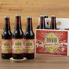 His Brew Personalized Beer Bottle Labels & Bottle Carrier