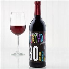 Bold Birthday Personalized Wine Bottle Labels
