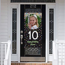 Confetti Birthday Personalized Photo Door Banner