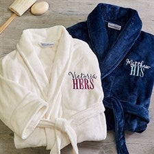 His or Hers Embroidered Luxury Fleece Robes