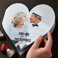 You + Me Personalized Photo Heart Greeting Card