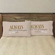 Kiss Me Goodnight Personalized Pillowcase Set