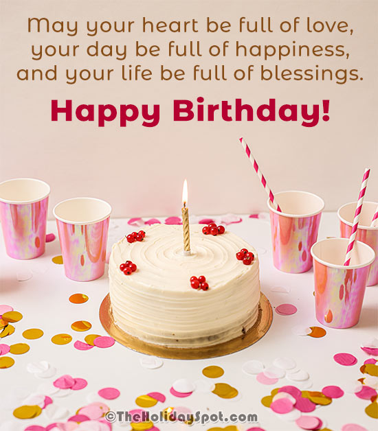 Birthday card with beautiful message for happiness and blessings