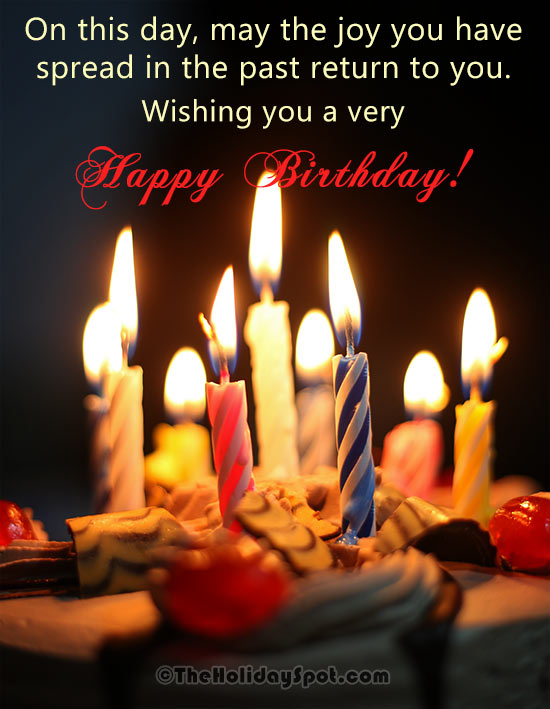 A card with a background of birthday candles and birthday message