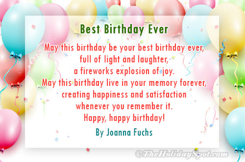Best Birthday Ever - a poem for birthday wishes