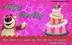 A lovely cartoon birthday wallpaper free for download.