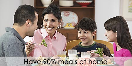 EAT 90% OF YOUR MEALS AT HOME