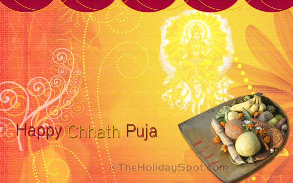 Chhath Puja wishes card for WhatsApp and Facebook