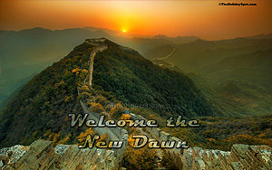 A soothing scenic wallpaper of new dawn of Chinese new year