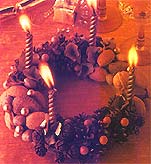 decorative christmas table candle wreath