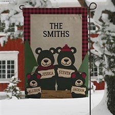 Holiday Bear Family Personalized Garden Flag