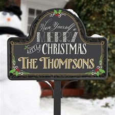 Merry Little Christmas Personalized Magnetic Garden Sign