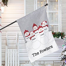 Snowman Family Personalized House Flag
