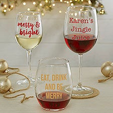Christmas Celebrations Personalized Wine Glass Collection