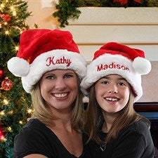 Plush Velvet Personalized Santa Hat For Her