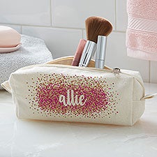Sparkling Name Personalized Canvas Cosmetic Case