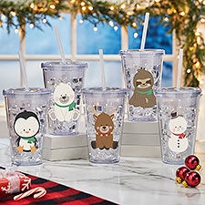Holly Jolly Characters Personalized 17 oz. Insulated Acrylic Tumbler