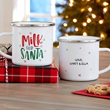 Milk for Santa Personalized Christmas Camping Mug