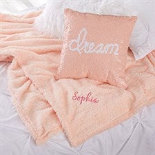 Personalized Shimmer Throw Blanket & Mermaid Pillow Set