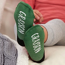 Striped Holiday Personalized Toddler Socks