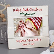 Baby's First Christmas Personalized Shiplap Frame