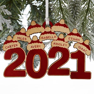 2021 Personalized Wood Ornament- Red Maple