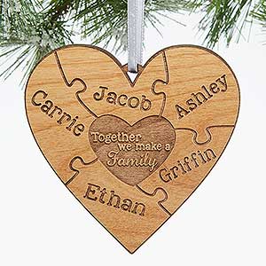 Together We Make A Family Personalized Ornament - Natural