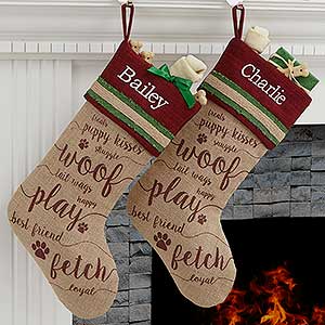 Merry Paws Personalized Dog Christmas Stocking