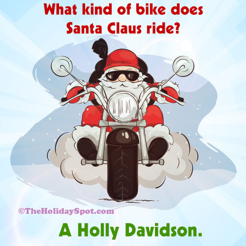 Santa Joke related to his bike riding on Christmas