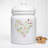 Her Heart of Love Personalized Cookie Jar