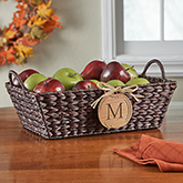 Fall Basket with Personalized Wood Pumpkin