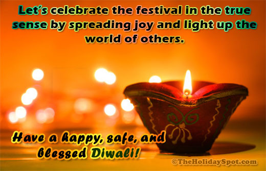 Diwali image with the message for hapy, safe and blessed Diwali