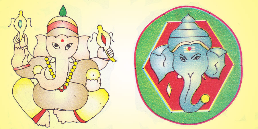 Rangolis on Lord Ganesh for Diwali