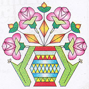 Floral Rangoli Design for Diwali