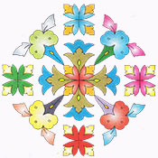 Flower Rangoli design for Diwali