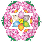 Diwali Rangoli Pattern of Flowers