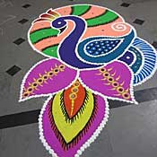 Peacock Rangoli design-06