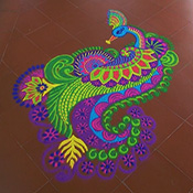 Peacock Rangoli design-12