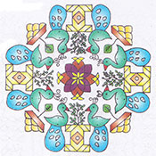 Peacock Rangoli pattern
