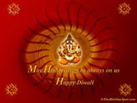 Lord Ganesha with his blessings on Deepavali