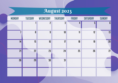 Planner for August 2023