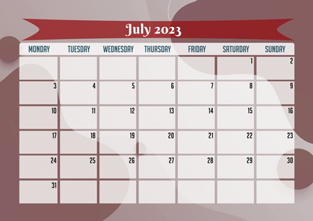 Planner for July 2023