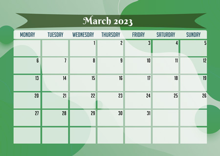 Planner for March 2023