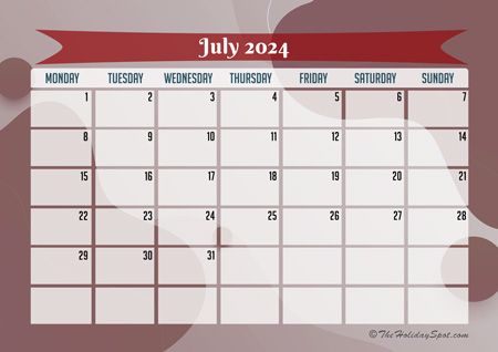 Planner for July 2024
