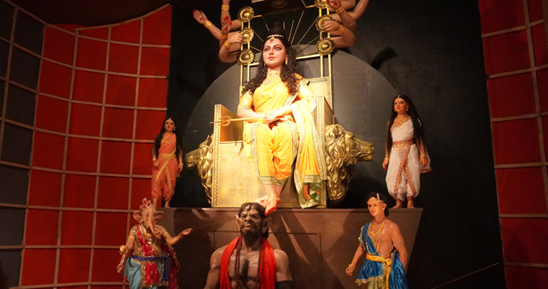 Devi Durga idol in a pandal at Kolkata