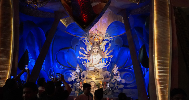 Beautiful Devi Durga Idol of a pandal at Kolkata