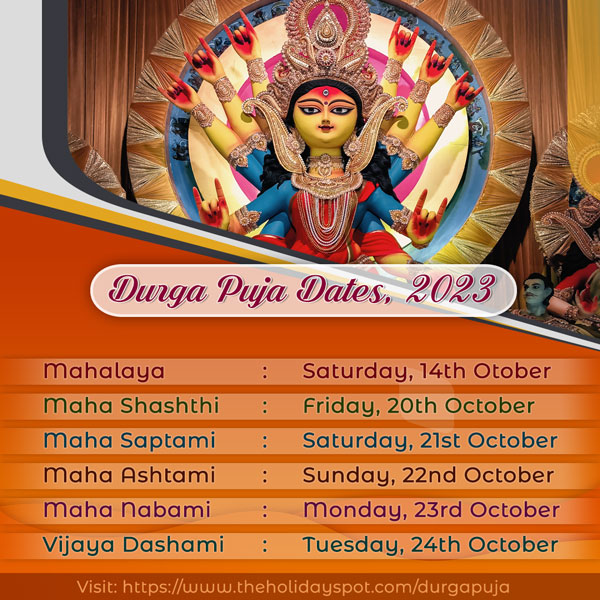 Durga Puja Dates for the year of 2023